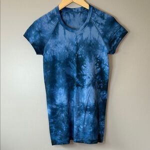 Lululemon Swiftly‎ Tech Short Sleeve 2.0 Commander Blue Marble Dye Size 6